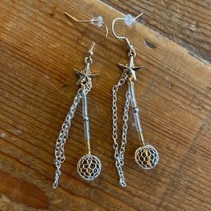 Handmade shooting star dangle drop earrings